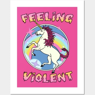 Felling Violent - Funny Unicorn Posters and Art